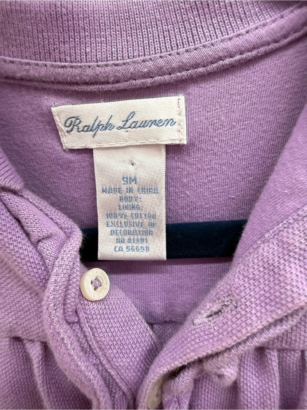 Ralph Lauren Purple Cotton Baby One-Piece 9 months